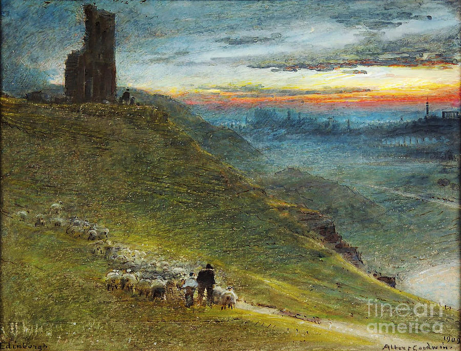 Albert Goodwin Painting - A Prospect of Edinburgh from the East by Celestial Images