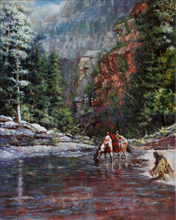 A Prospectors Pan Painting by Harvie Brown