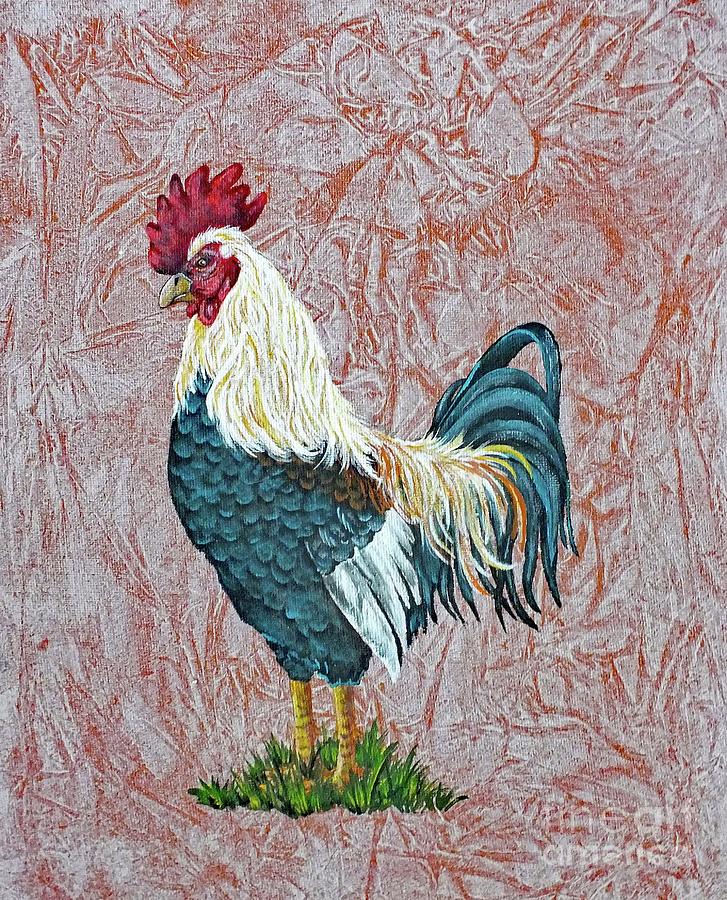A Proud Bird - Acrylic Painting Painting by Cindy Treger