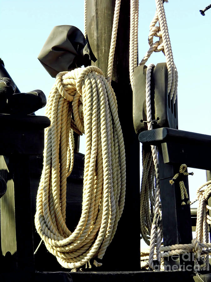 A Pulley With Lots Of Rope Photograph by D Hackett