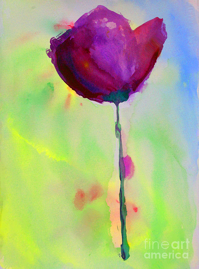 A Purple Flower Painting by Julie Lueders 