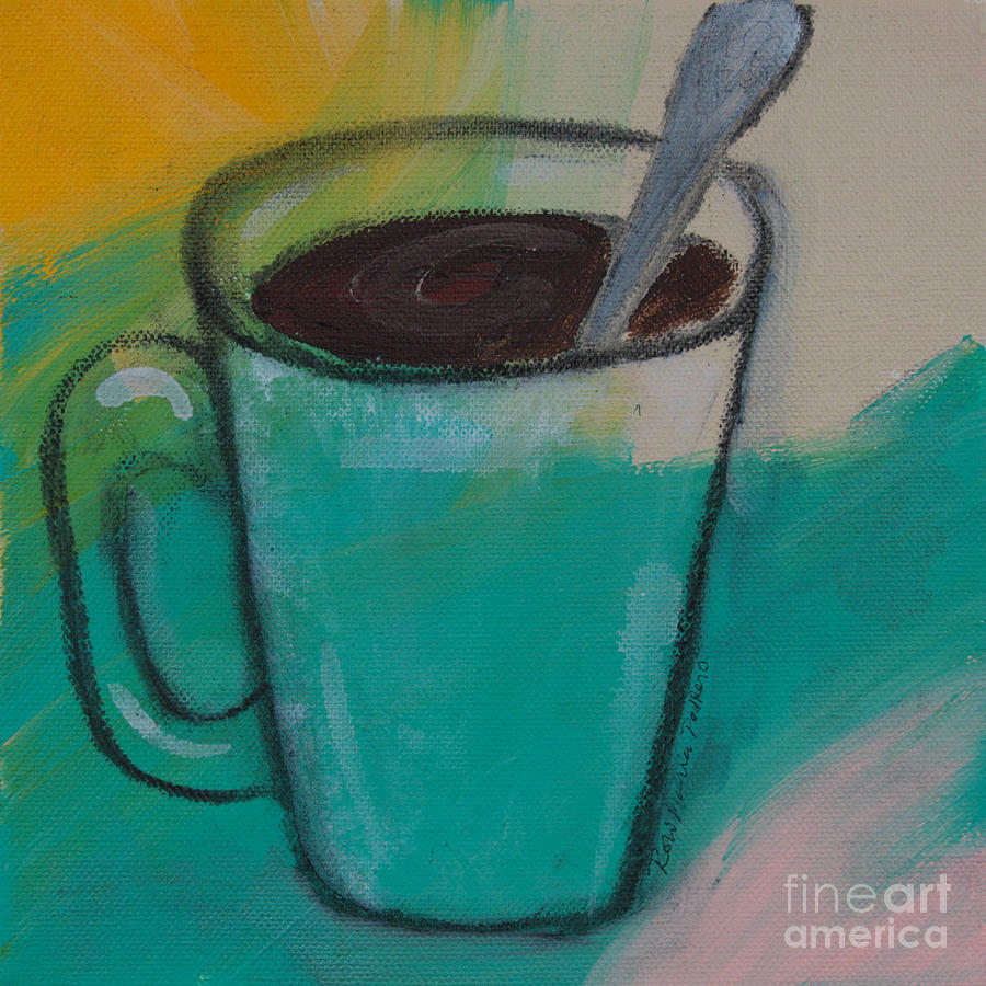 Coffee Painting - A Quick Stir Coffee by Robin Pedrero