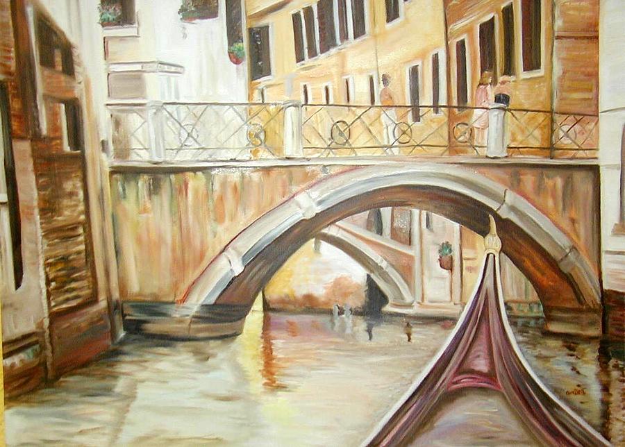 A Quiet Venice Canal #2 Painting by Chuck Gebhardt