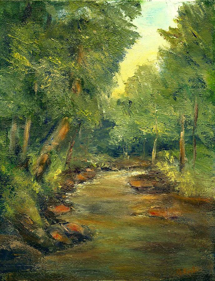 Creek Painting - A Quiet Place by Gail Kirtz Creek Painting - A Quiet Place by Gail Kirtz