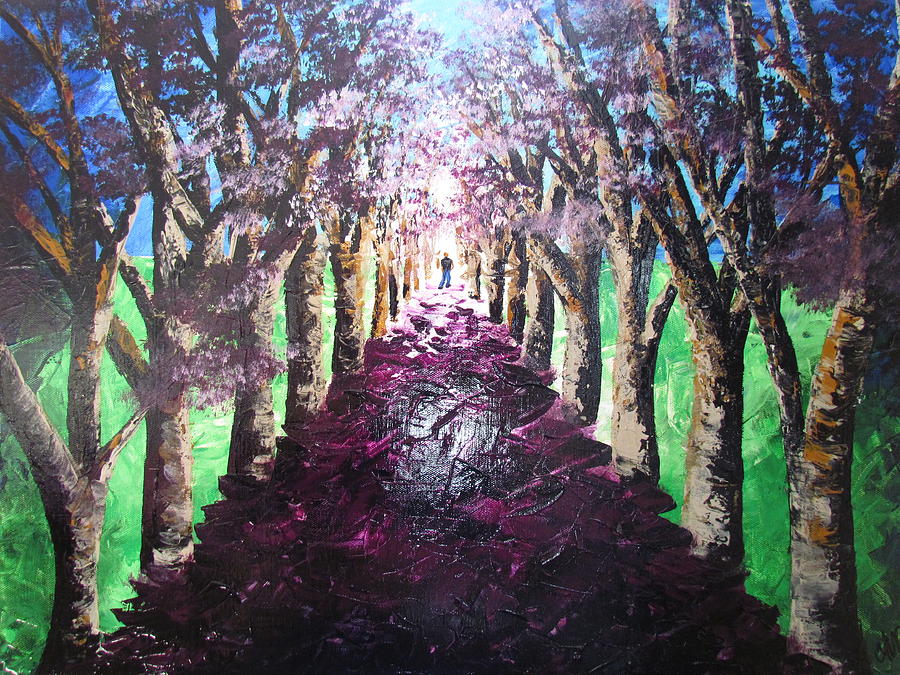 Tree Painting - A Quiet Stroll by Mandy Joy