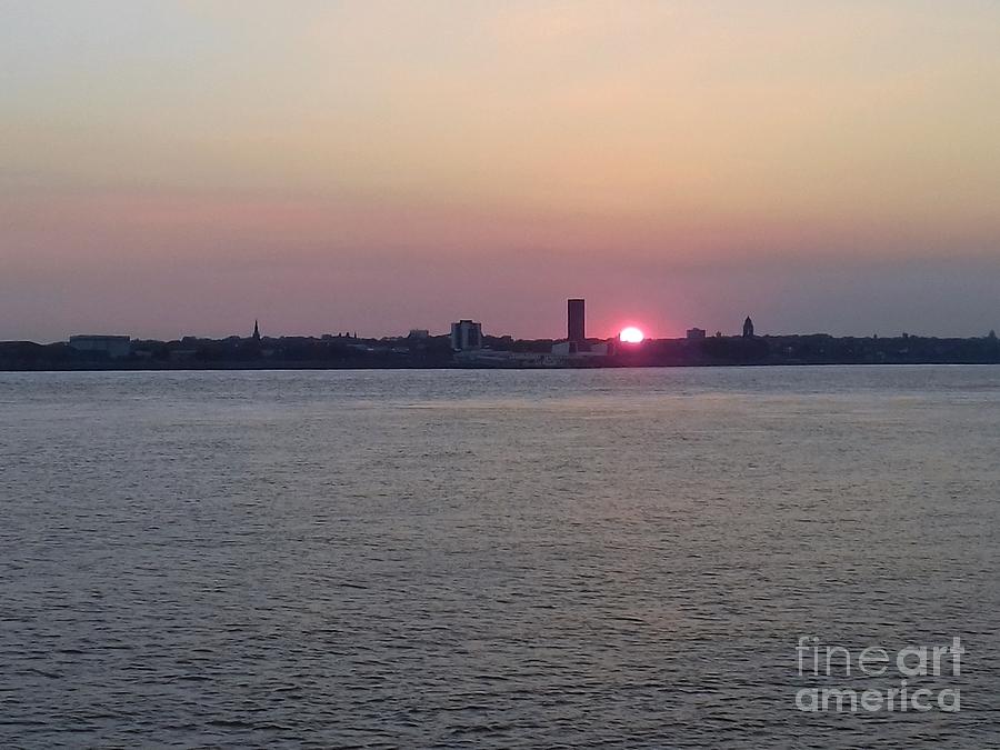A Quiet Sunset Over The River Mersey Photograph by Joan-Violet Stretch
