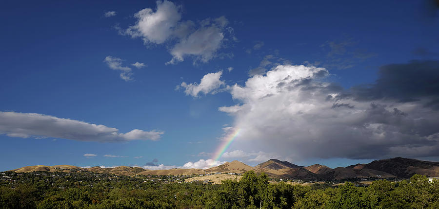 Mountain Photograph - A Rainbow in Salt Lake City by Rona Black