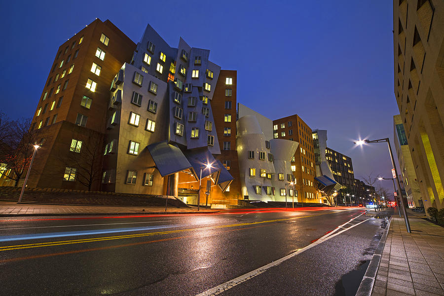A rainy night at the MIT Stata Center in Cambridge, MA Photograph by Toby McGuire