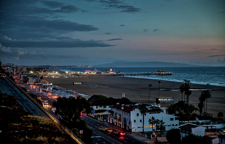 A Rainy Night In Santa Monica Photograph by Gene Parks