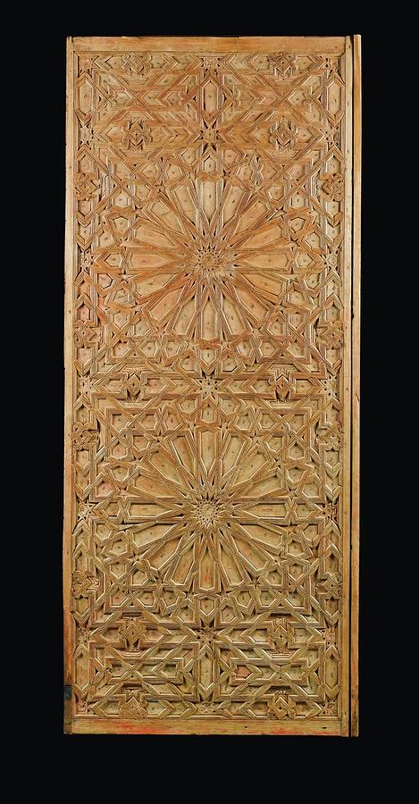 A rare carved wood door panel Painting by Eastern Accents