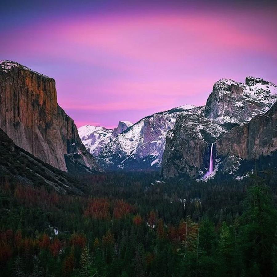 Yosemite National Park Photograph - A Rather Pink Sunset Over Yosemite by Jesse L