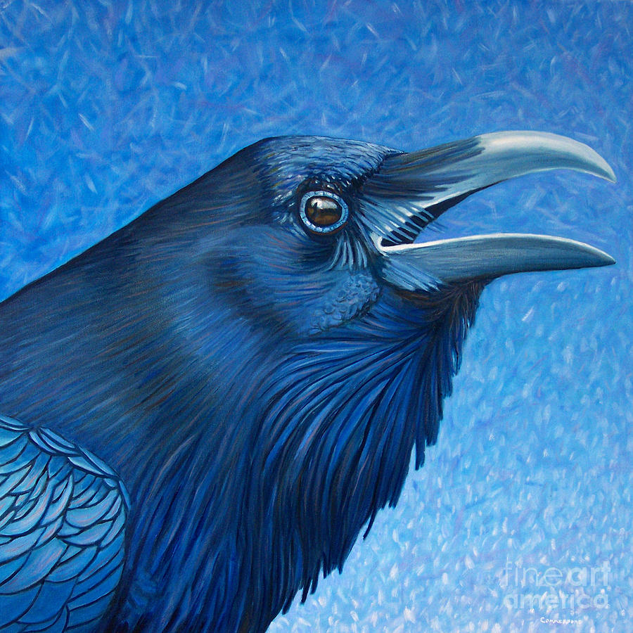A Ravens Prayer Painting by Brian  Commerford