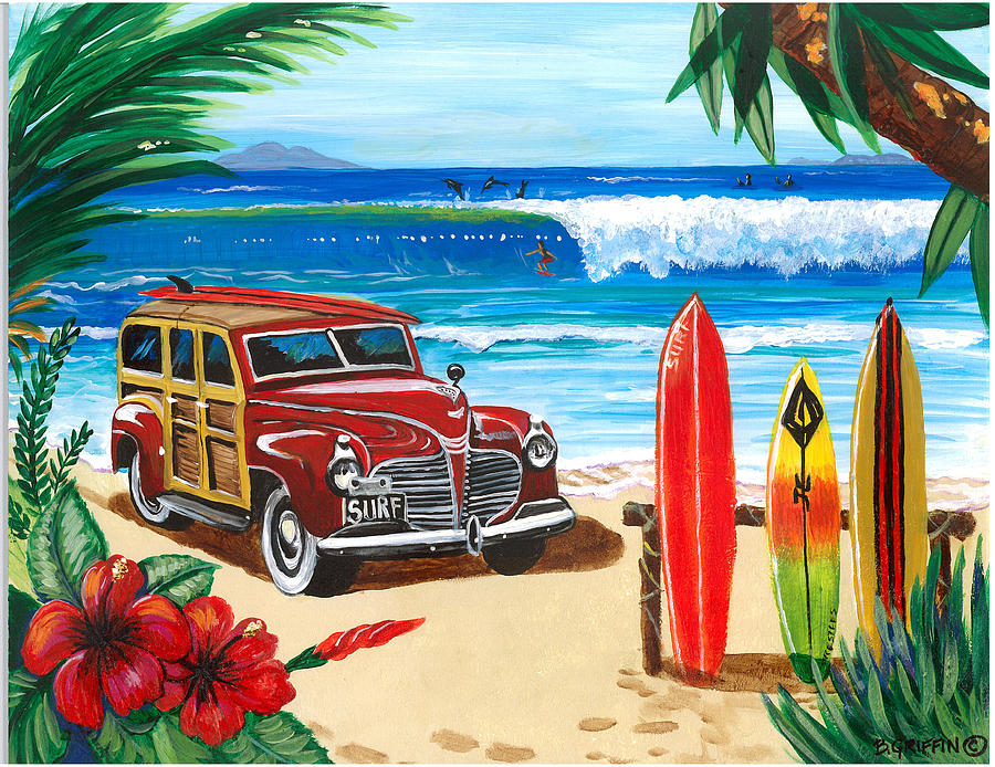 A Real Red Woodie Painting by Brenda Griffin Fine Art America