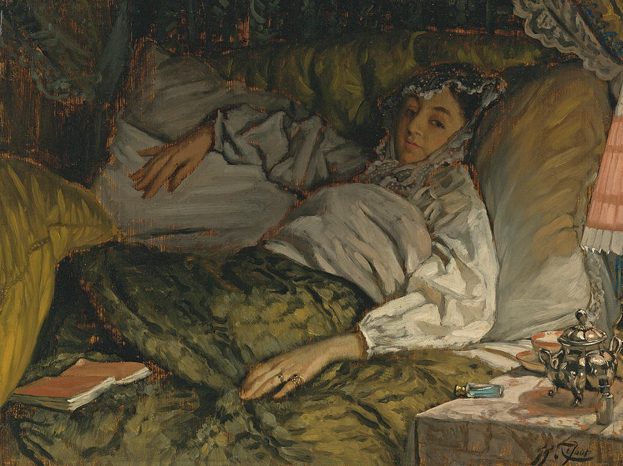 A Reclining Lady Painting by James Jacques Joseph Tissot