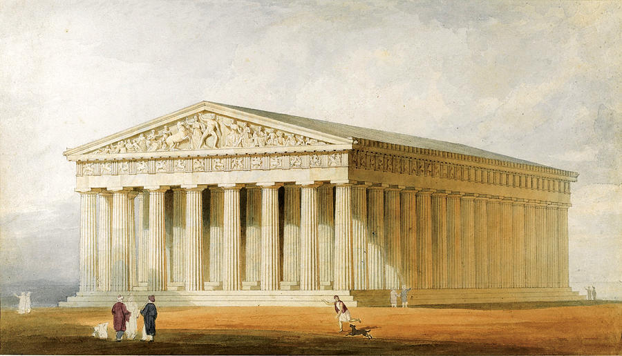 A Reconstruction of the Parthenon. Athens Drawing by Thomas Allom