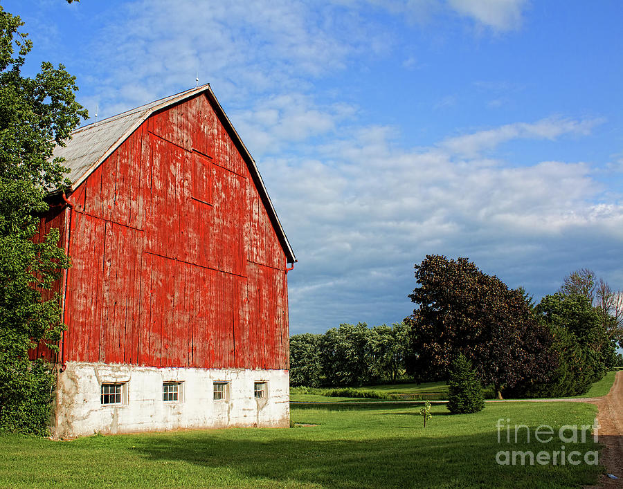 A Red Barn in the Country Photograph by Barbara McMahon