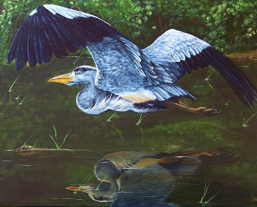Bird Painting - A Reflection of Flight by Natalie Green