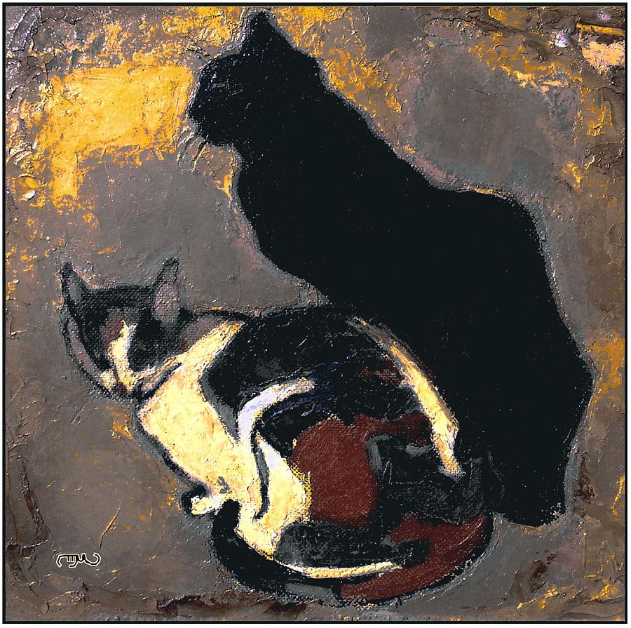 Animal Painting - A replica of the cats by Theophile Alexandre Steinlen by Pemaro