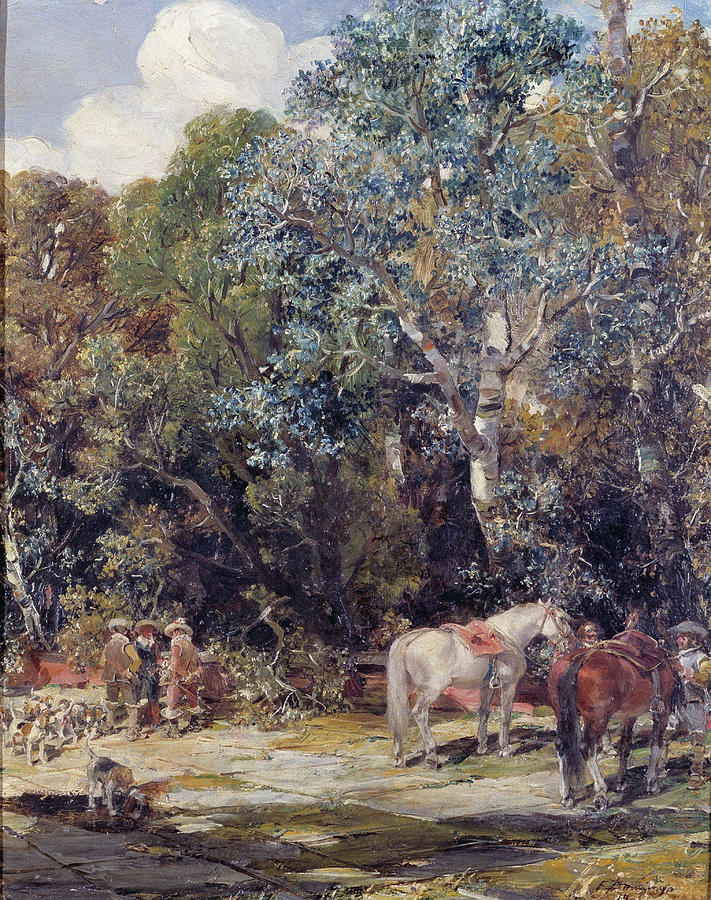 A Rest During The Hunt Painting by Domingo Marques Francisco | Fine Art ...