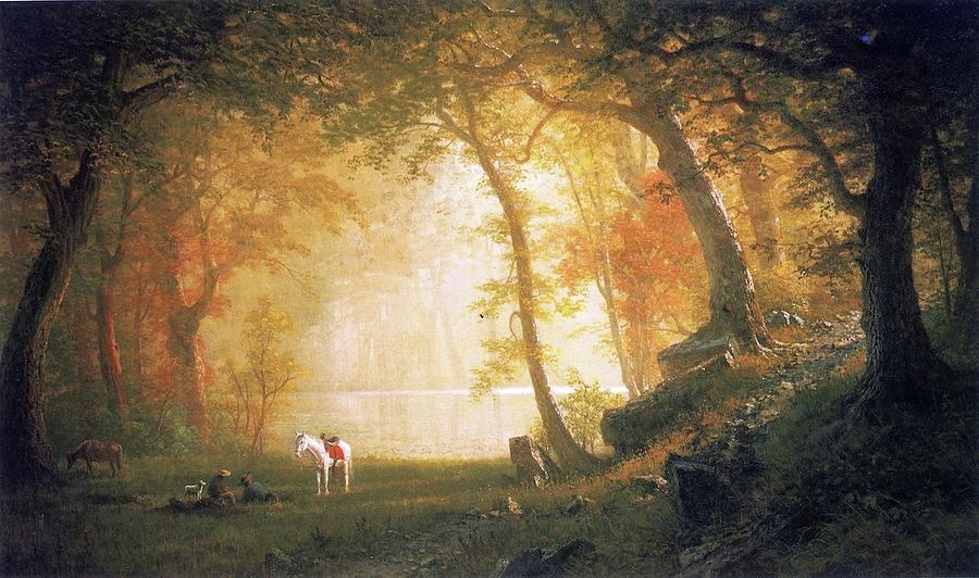 A Rest On The Ride Painting By Albert Bierstadt - Fine Art America