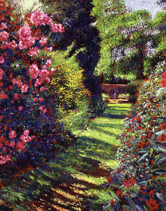 Impressionism Painting - A Rhododendron Stroll by David Lloyd Glover