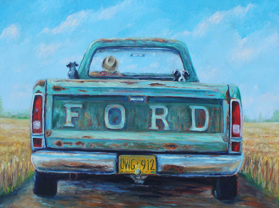 A ride in the truck Painting by Daniel W Green