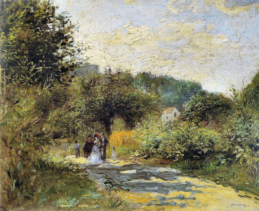 Tree Photograph - A Road in Louveciennes  by Auguste Renoir