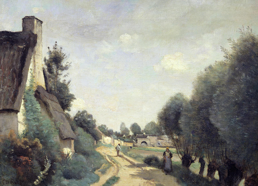Landscape Painting - A Road Near Arras by Jean Baptiste Camille Corot