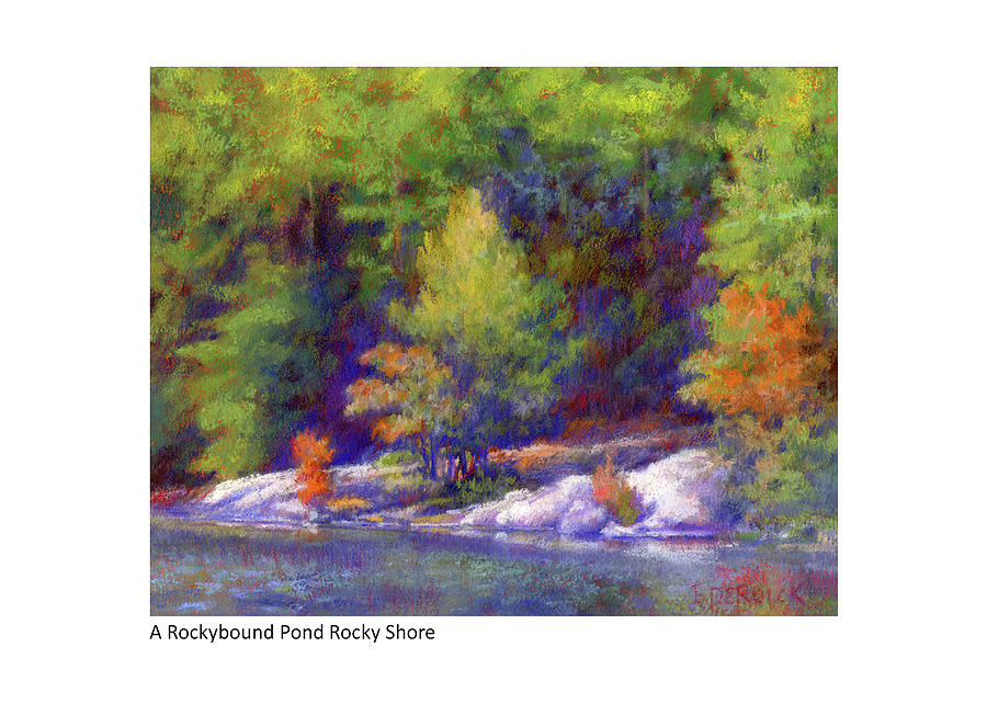 A Rockybound Pond Rocky Shore Pastel by Betsy Derrick