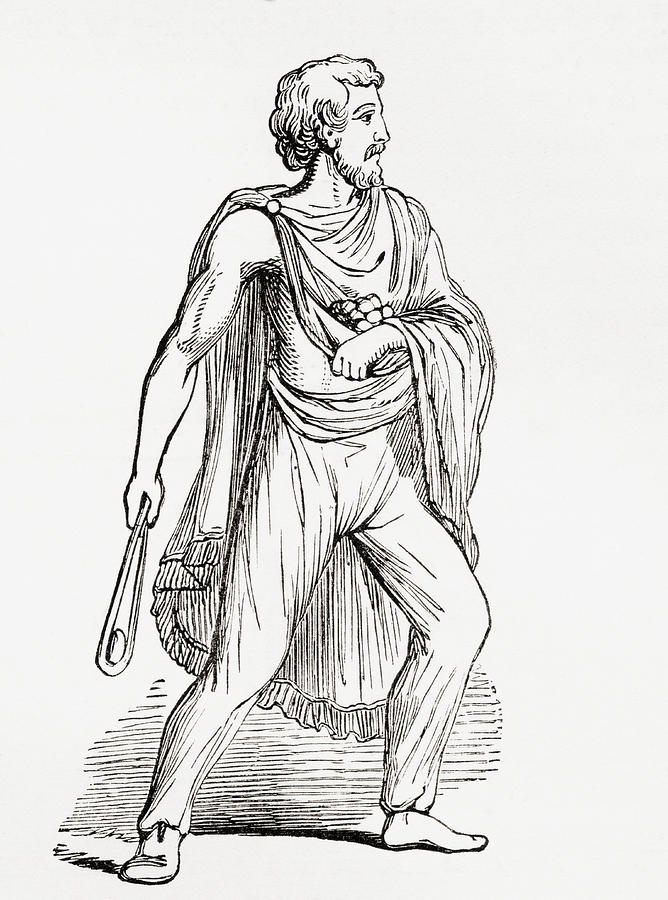 A Roman Slinger, After A Figure Drawing by Vintage Design Pics - Fine ...
