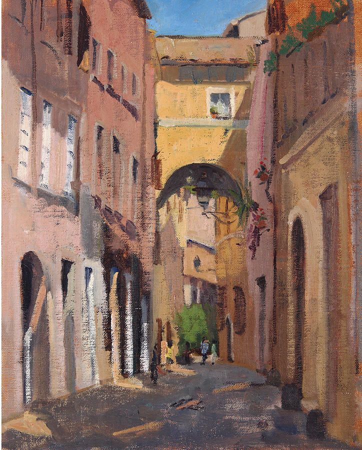 Impressionism Painting - A Roman Street by Kelly Medford