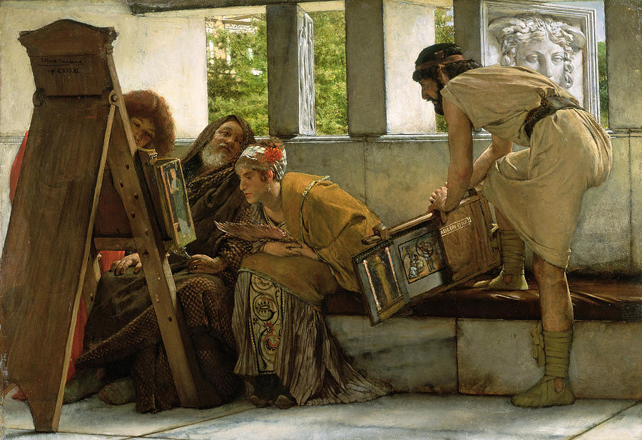 A Roman studio Painting by Lawrence Alma-Tadema