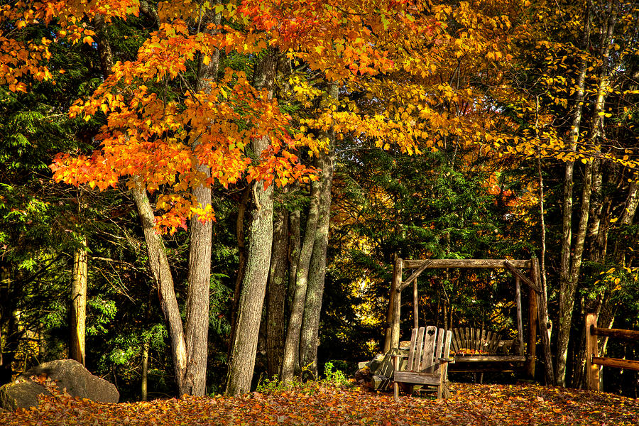 A Romantic Autumn Spot in Inlet Photograph by David Patterson
