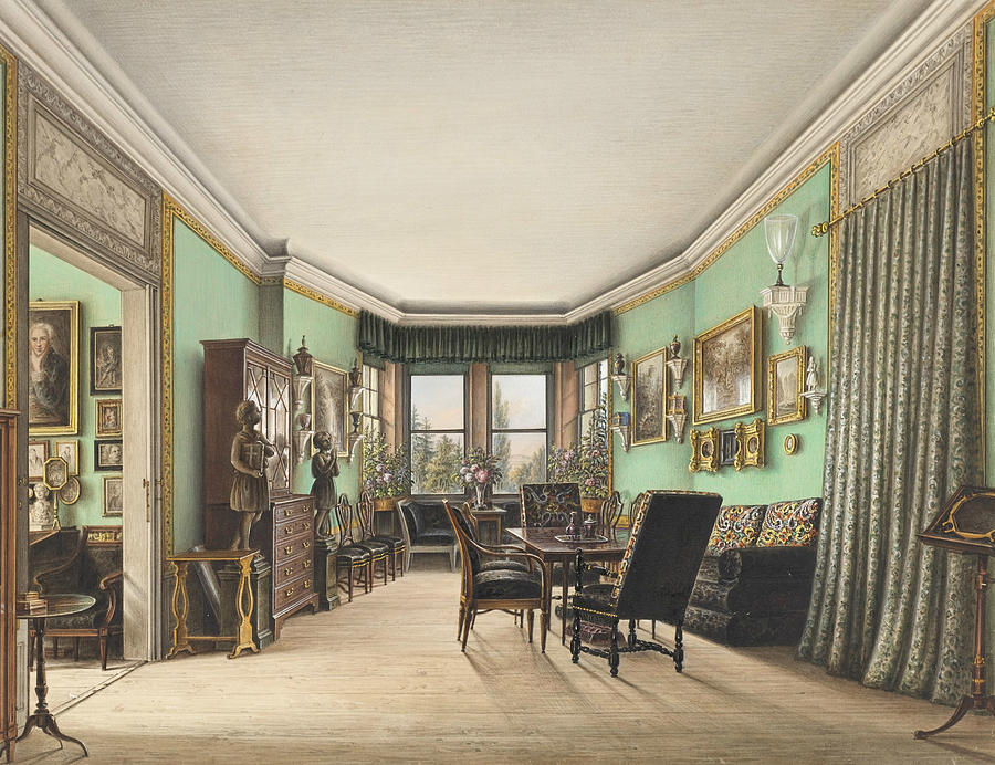 A Room in Schloss Buchwald Painting by Friedrich Wilhelm Klose