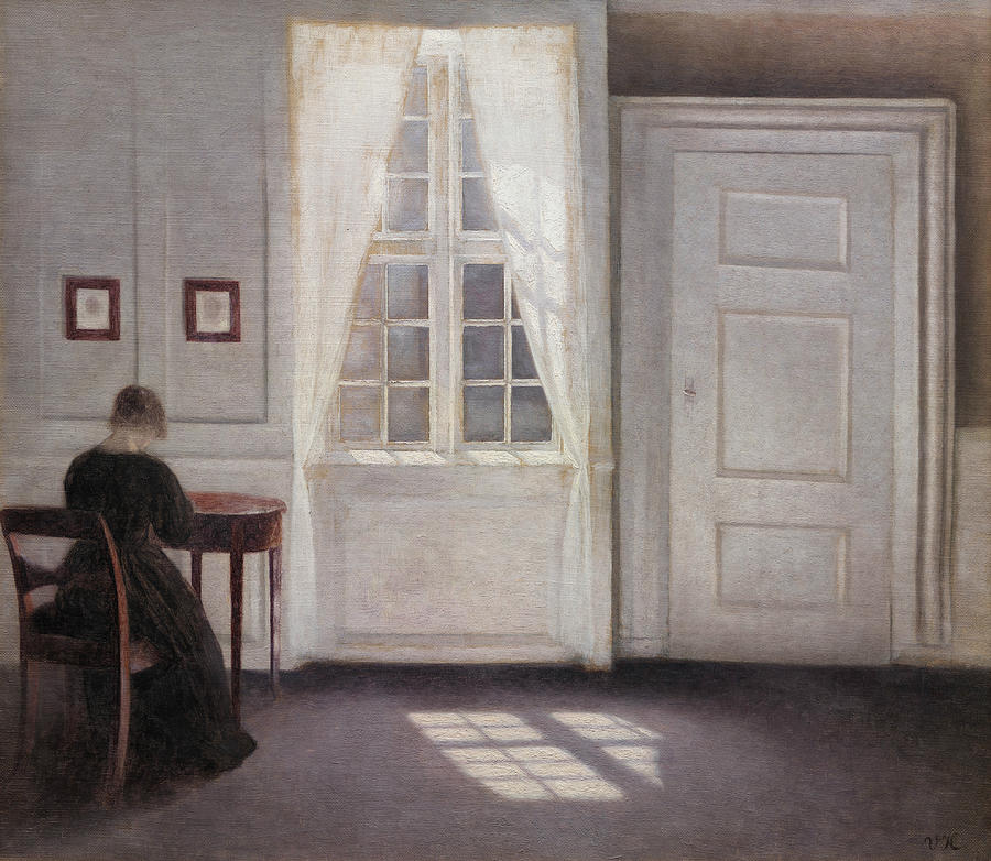 A Room in the Artists Home in Strandgade Painting by Vilhelm Hammershoi