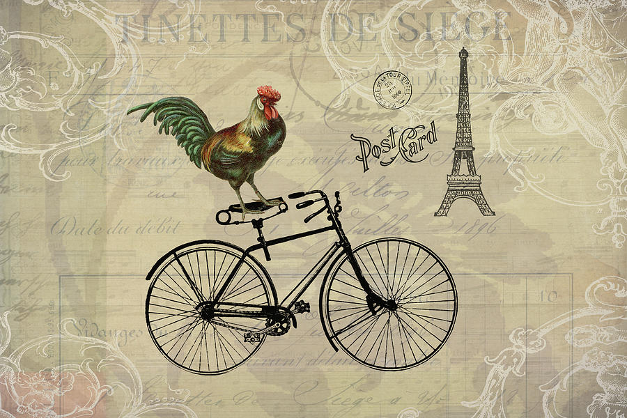 A Rooster in Paris Digital Art by Peggy Collins