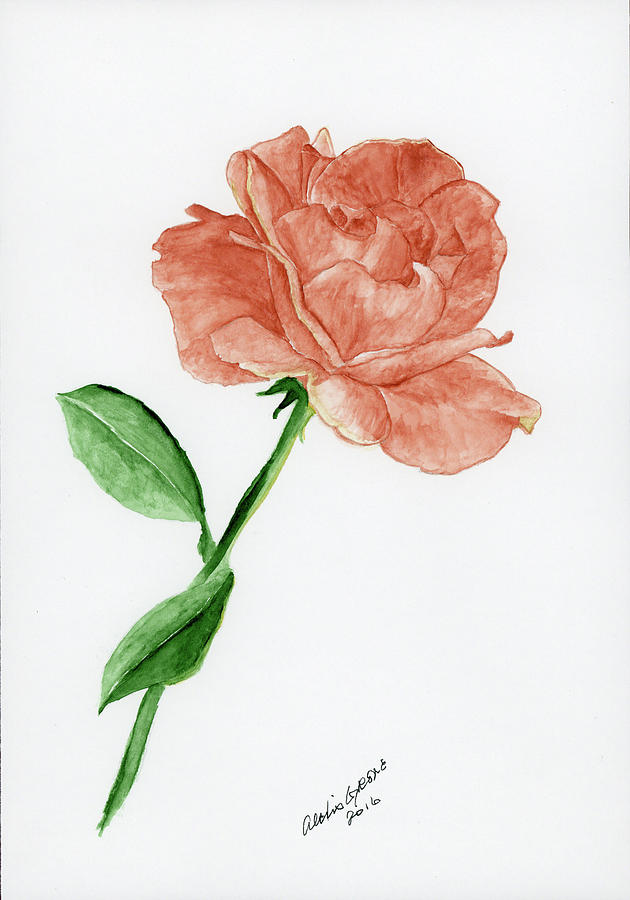 Rose Painting - A Rose By Request by Alexis Grone