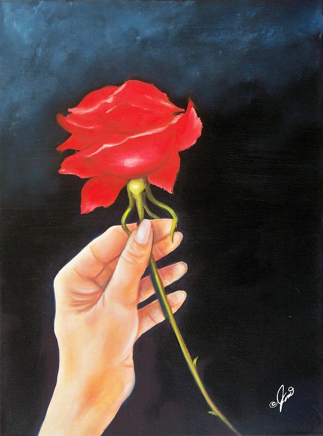 Flower Painting - A Rose For You by Joni McPherson