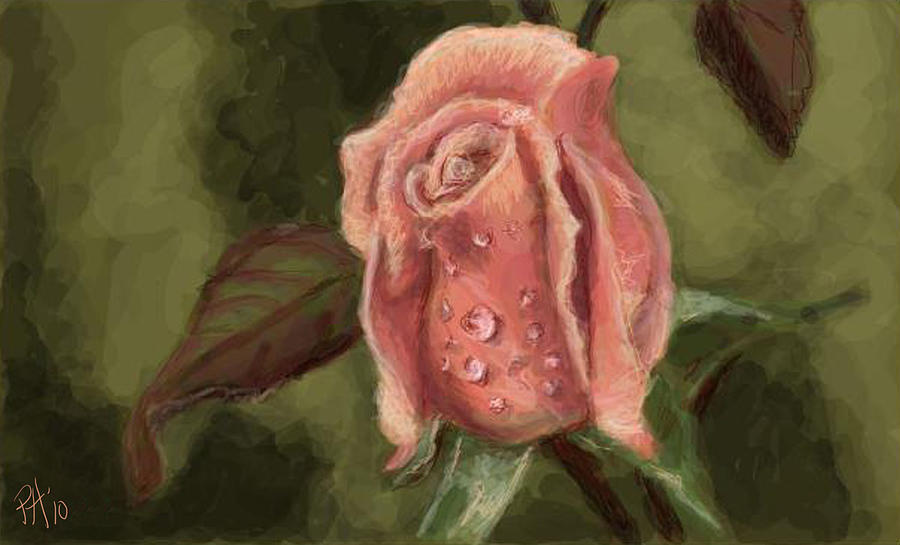 Nature Painting - A Rose is a Rose by Peggy Hickey