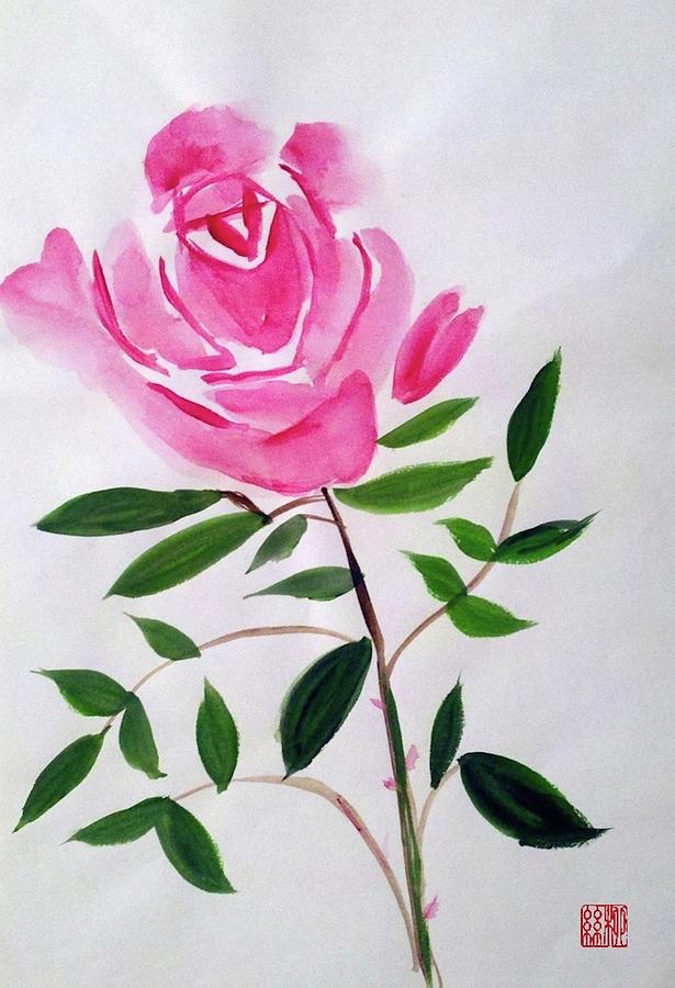 A Rose  Painting by Margaret Welsh Willowsilk
