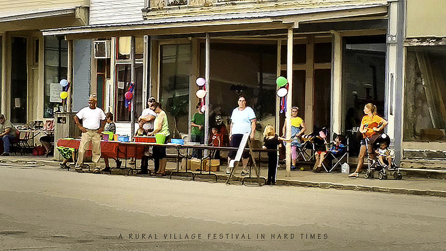 Illinois Digital Art - A Rural Village Festival in Hard Times by Joe Paradis