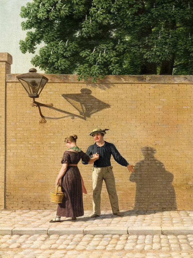 A Sailor taking Leave of His Girlfriend Painting by Christoffer Wilhelm Eckersberg