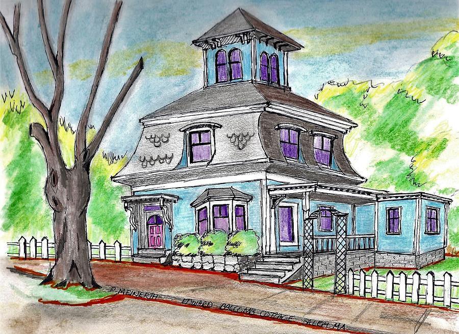 A Salem Cottage Drawing by Paul Meinerth
