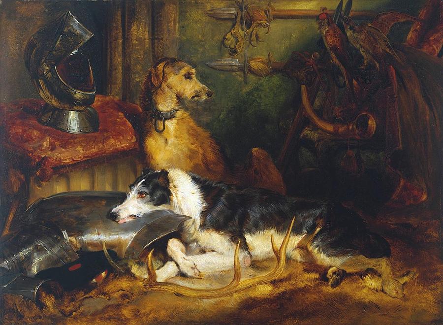 Dog Painting - A Scene at Abbotsford exhibited by MotionAge Designs