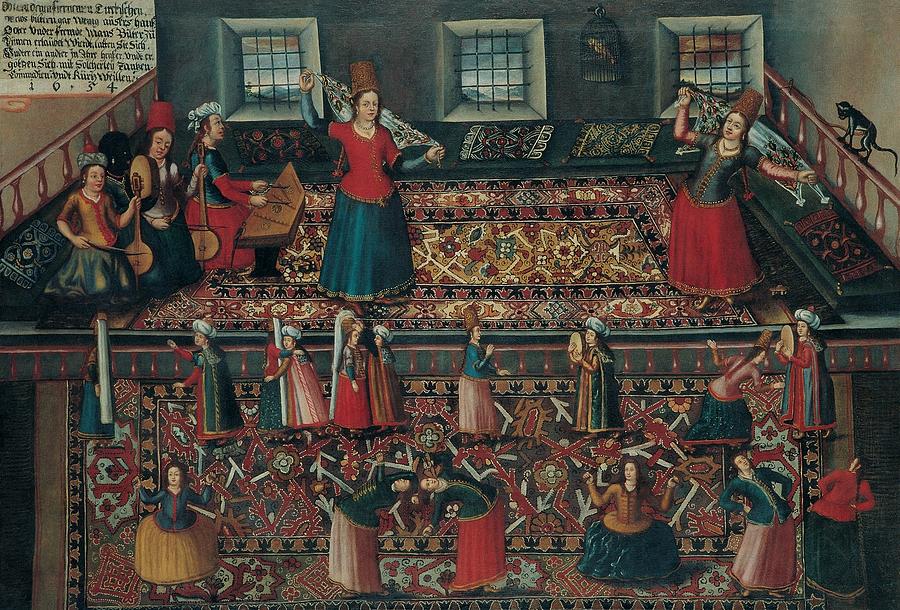 Women Painting - A Scene from the Turkish Harem by Franz Hermann