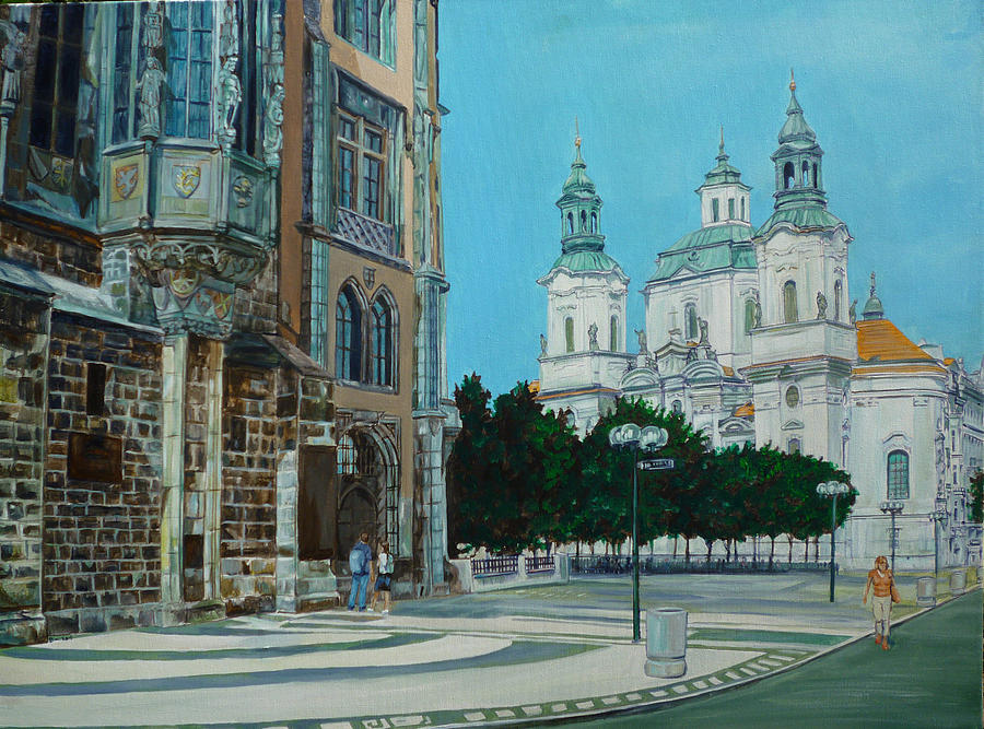 A Scene in Prague Painting by Bryan Bustard
