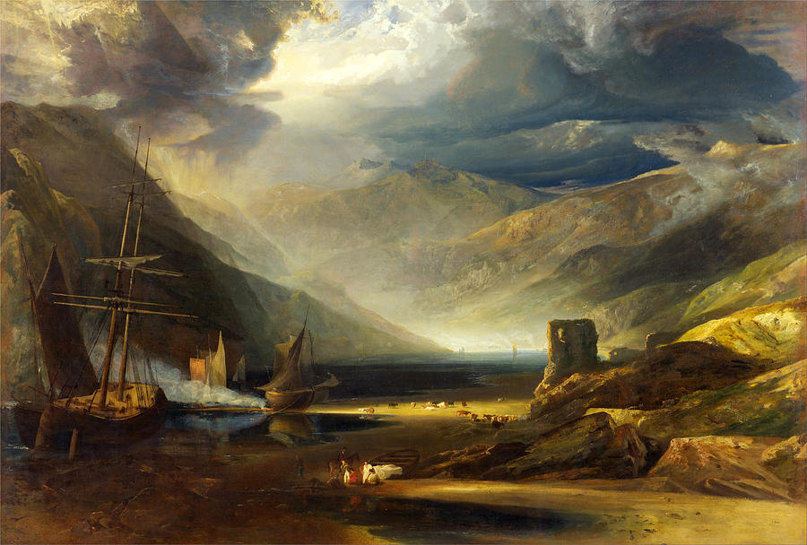 A Scene on the Coast Merionethshire. Storm Passing Off Painting by Anthony Vandyke Copley Fielding