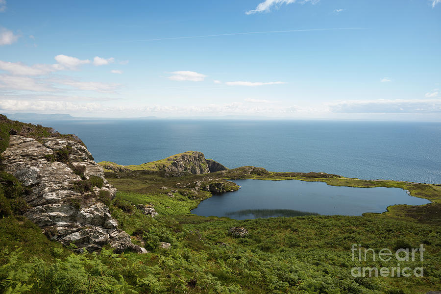 A scenic lake at the Slieve League cliffs  Photograph by Andrew Michael
