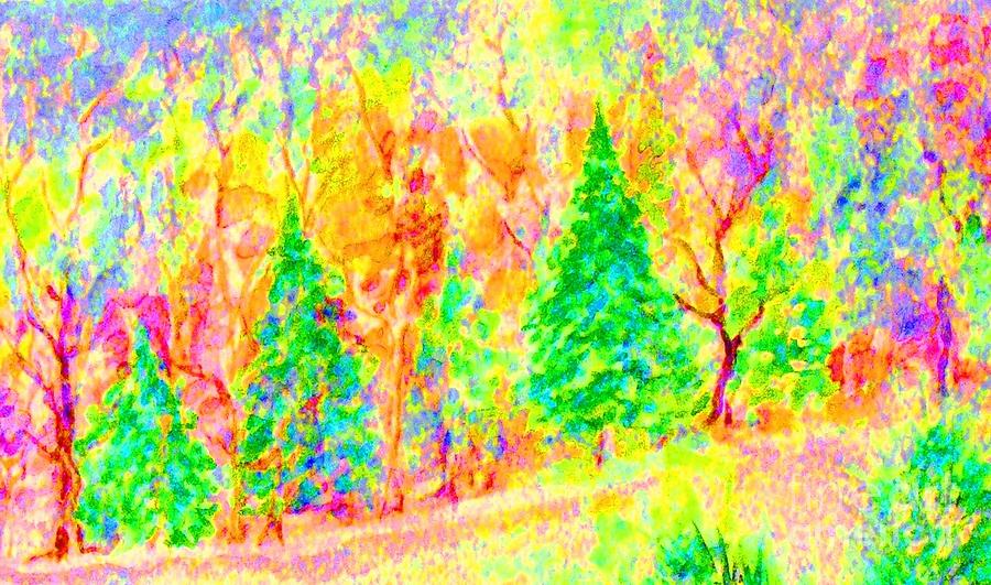 Tree Painting - A Season of Joy by Hazel Holland