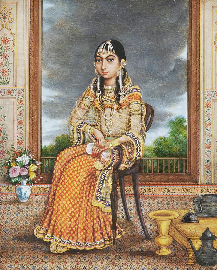 A seated princess Painting by Eastern Accents